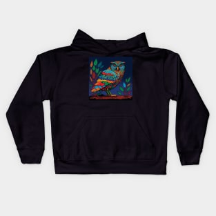 Colourful Mosaic Owl Kids Hoodie